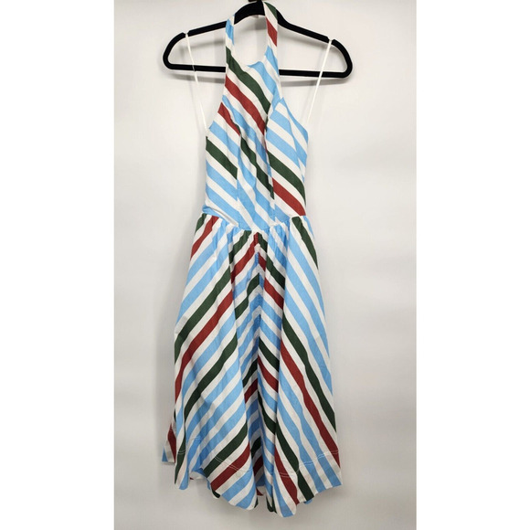 NWD Anthropologie Maeve Halter Striped Midi Sundress Size XS Open Back #8F403 - Picture 2 of 12